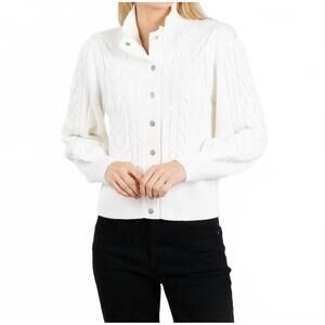 NEW MELISSA NEPTON jaycee cable knit sweater in off white